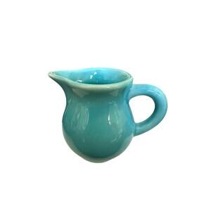 Vtg Homer Laughlin Harlequin Fiesta Turquoise Individual Toy Creamer Red HTF